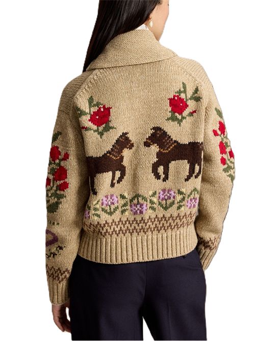 sweater-cardigan con ricami Polo Ralph Lauren | 211-B17748-001TAN MULTI